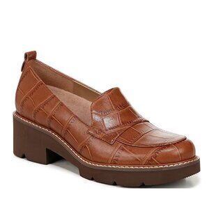 Women’s Tan Croc-Embossed Platform Loafer